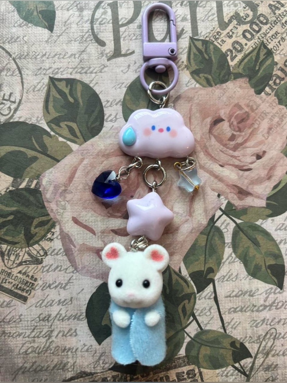 Handmade Calico Critter keychain
